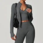 Seamless Activewear Custom Athletic Jackets Women's Jacket with Thumb Holes