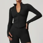 Seamless Activewear Custom Athletic Jackets Women's Jacket with Thumb Holes
