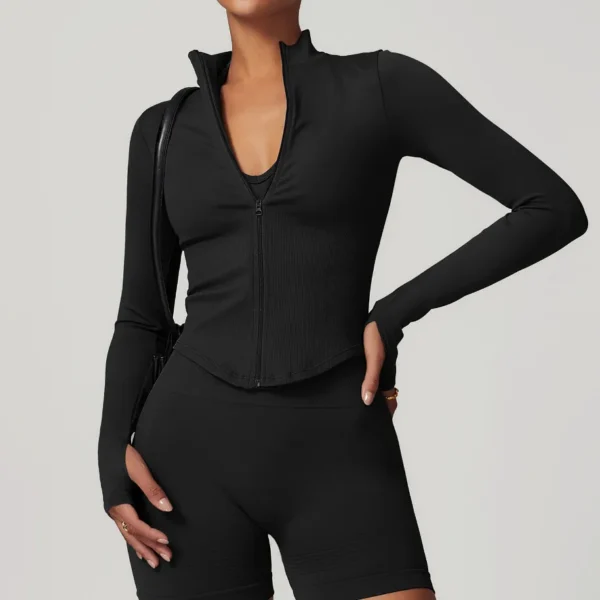 Seamless Activewear Custom Athletic Jackets Women's Jacket with Thumb Holes