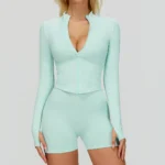 Seamless Activewear Custom Athletic Jackets Women's Jacket with Thumb Holes