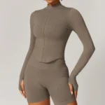 Seamless Activewear Custom Athletic Jackets Women's Jacket with Thumb Holes