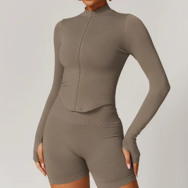 Seamless Activewear Custom Athletic Jackets Women's Jacket with Thumb Holes