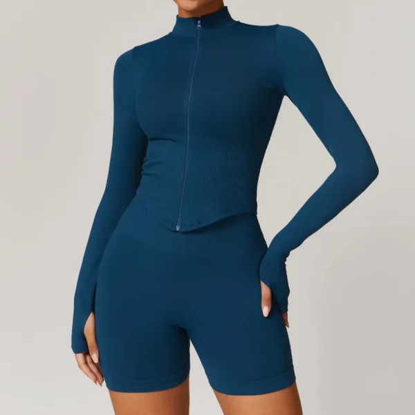 Seamless Activewear Custom Athletic Jackets Women's Jacket with Thumb Holes