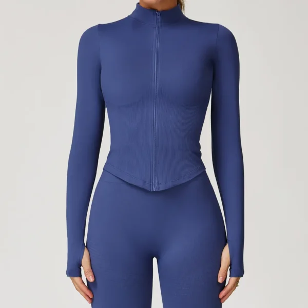 Seamless Activewear Custom Athletic Jackets Women's Jacket with Thumb Holes