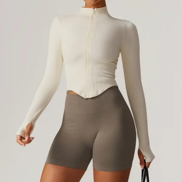 Seamless Activewear Custom Athletic Jackets Women's Jacket with Thumb Holes