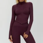 Seamless Activewear Custom Athletic Jackets Women's Jacket with Thumb Holes