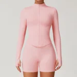 Seamless Activewear Custom Athletic Jackets Women's Jacket with Thumb Holes