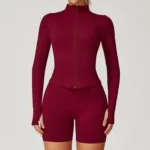 Seamless Activewear Custom Athletic Jackets Women's Jacket with Thumb Holes