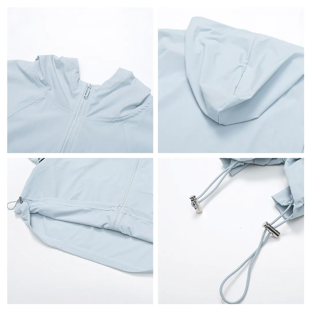 Activewear Apparel Manufacturers Sun Protection Lightweight Exercise Hooded Jacket