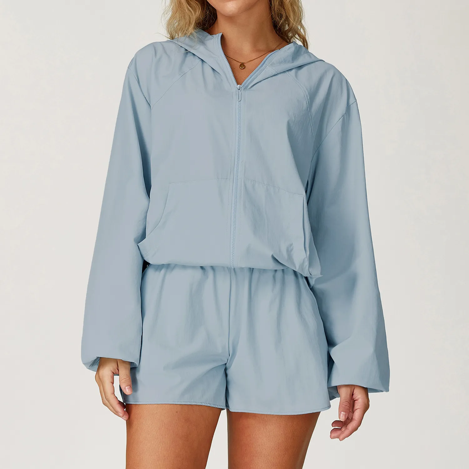 Activewear Apparel Manufacturers Sun Protection Lightweight Exercise Hooded Jacket