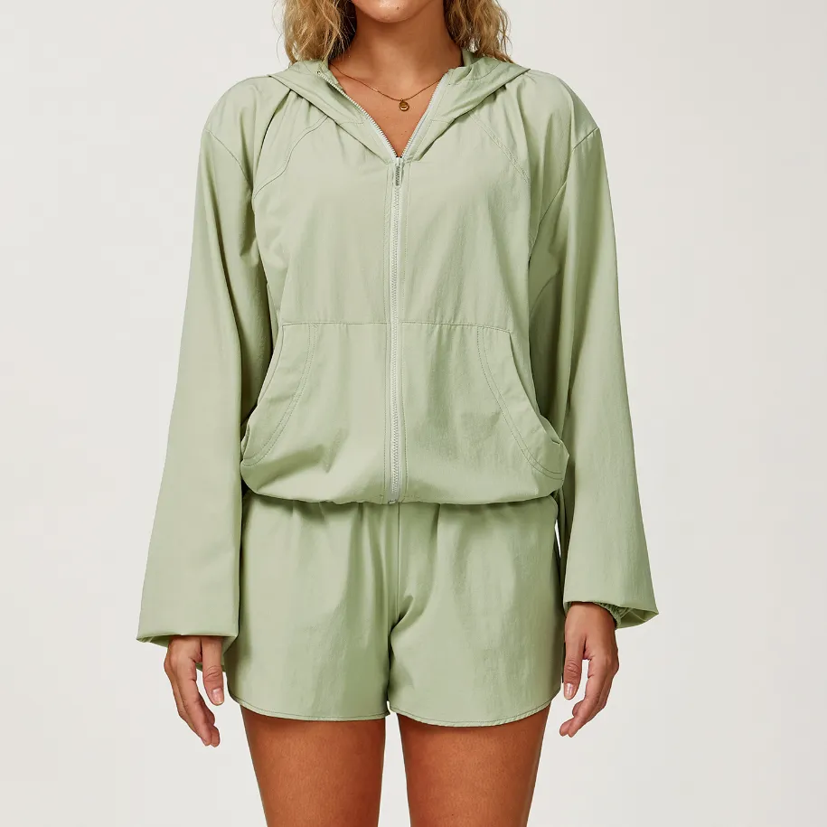 Activewear Apparel Manufacturers Sun Protection Lightweight Exercise Hooded Jacket