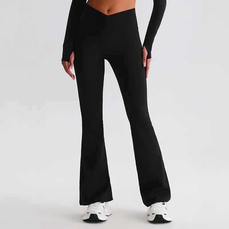 Flare Yoga Pants for Women​ Custom Gym Wear​ Sportswear Manufacturer​
