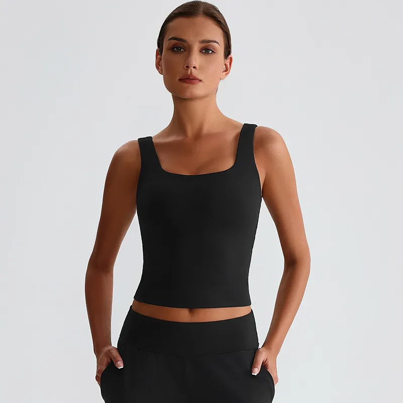 Square Neck Tank Top​​ Padded Sports Bras for Women Custom Fitness Apparel