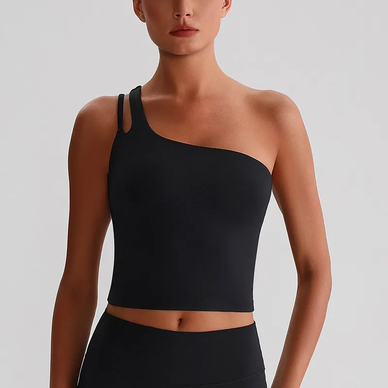 One Shoulder Sports Bra Wholesale Workout Clothes Recycled Fitness Tank Tops​
