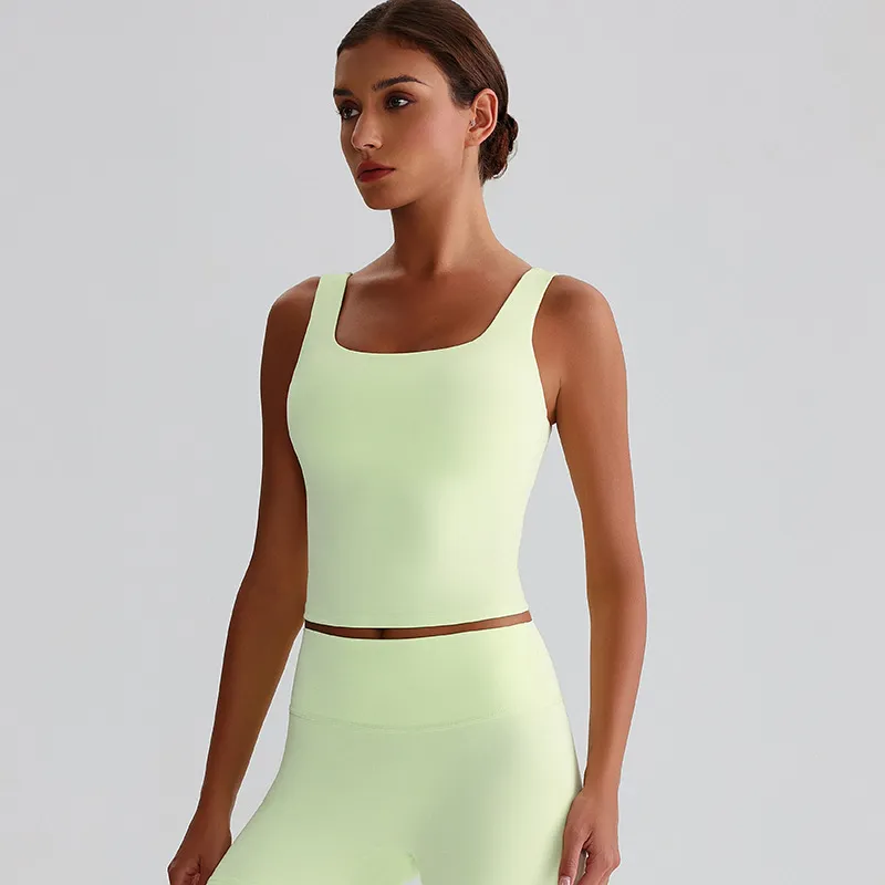 Square Neck Tank Top​​ Padded Sports Bras for Women Custom Fitness Apparel