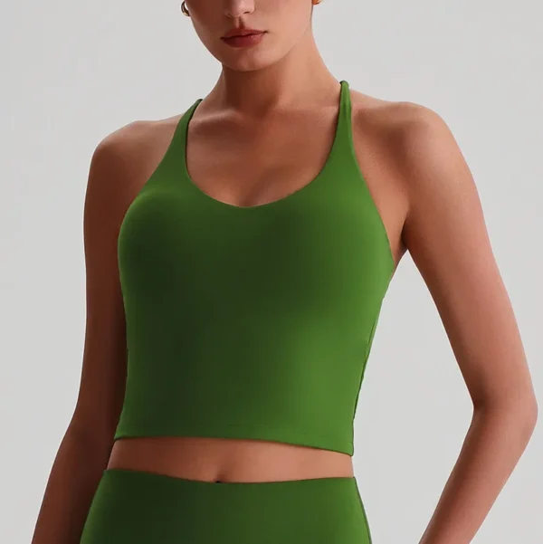 Fitness Tank Tops​ Gym Clothing Manufacturers Recycled Sportswear Cross Back Sports Bra​