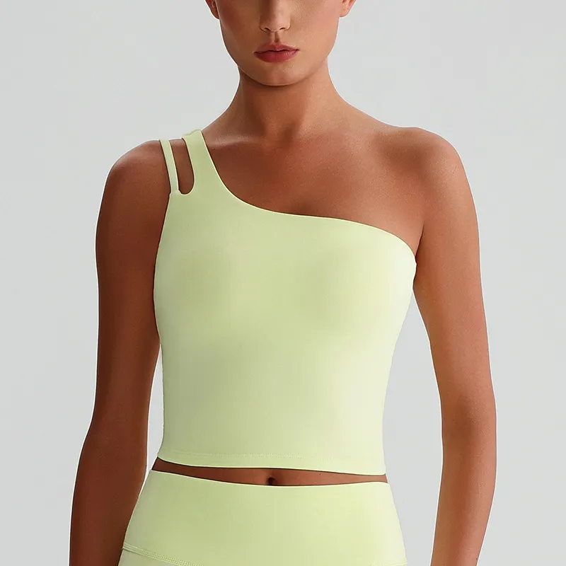 One Shoulder Sports Bra Wholesale Workout Clothes Recycled Fitness Tank Tops​