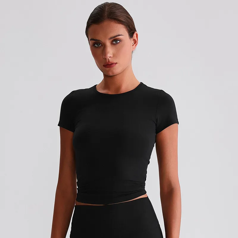 Women Basic Tee Shirts Shorts Sleeve Yoga Top Custom Gym Wear Manufacturers