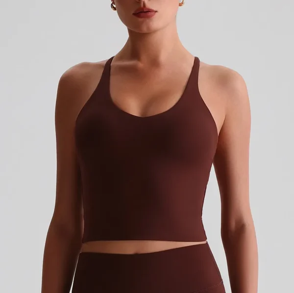 Fitness Tank Tops​ Gym Clothing Manufacturers Recycled Sportswear Cross Back Sports Bra​