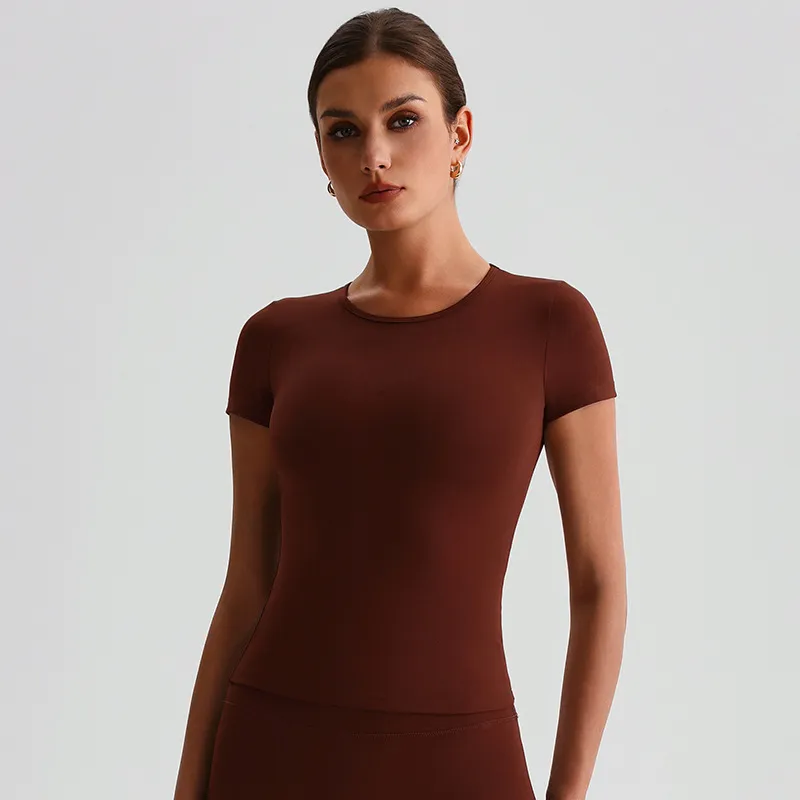 Women Basic Tee Shirts Shorts Sleeve Yoga Top Custom Gym Wear Manufacturers