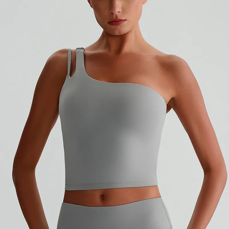 One Shoulder Sports Bra Wholesale Workout Clothes Recycled Fitness Tank Tops​