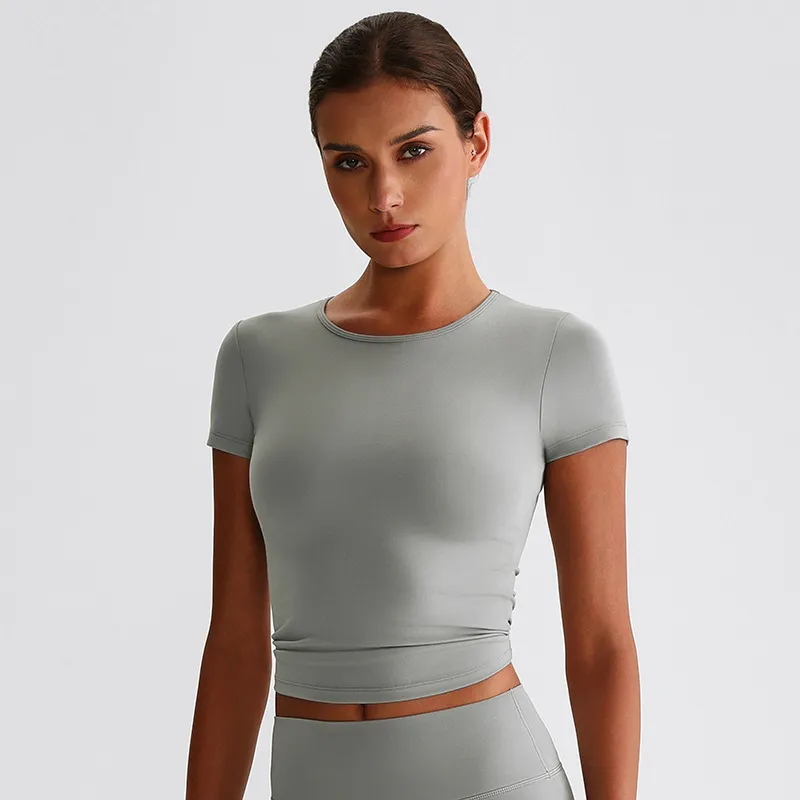 Women Basic Tee Shirts Shorts Sleeve Yoga Top Custom Gym Wear Manufacturers