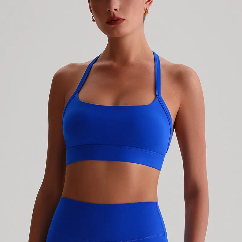 Halter Sports Bra Medium Support Padded Workout Bra Wholesale Fitness Clothing