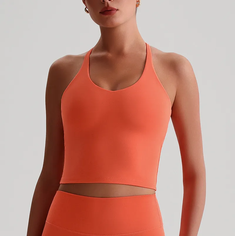 Fitness Tank Tops​ Gym Clothing Manufacturers Recycled Sportswear Cross Back Sports Bra​