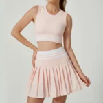 Gym Wear Manufacturers Custom Workout Clothing High Waist Tennis Skort Set