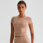 Women Basic Tee Shirts Shorts Sleeve Yoga Top Custom Gym Wear Manufacturers