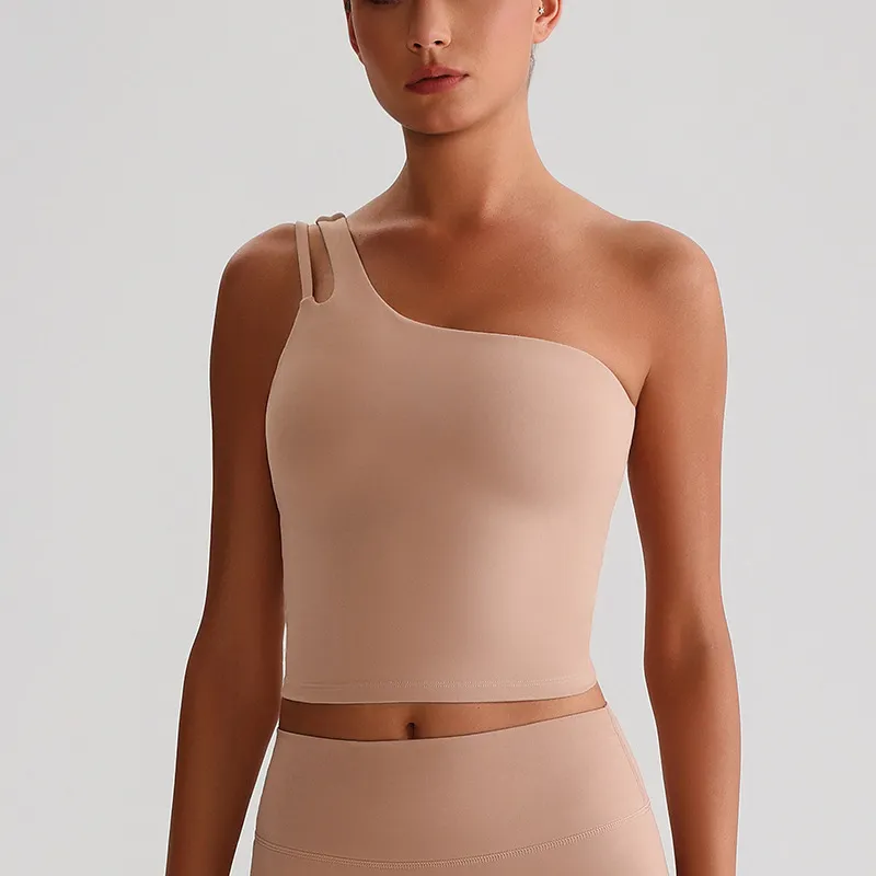 One Shoulder Sports Bra Wholesale Workout Clothes Recycled Fitness Tank Tops​