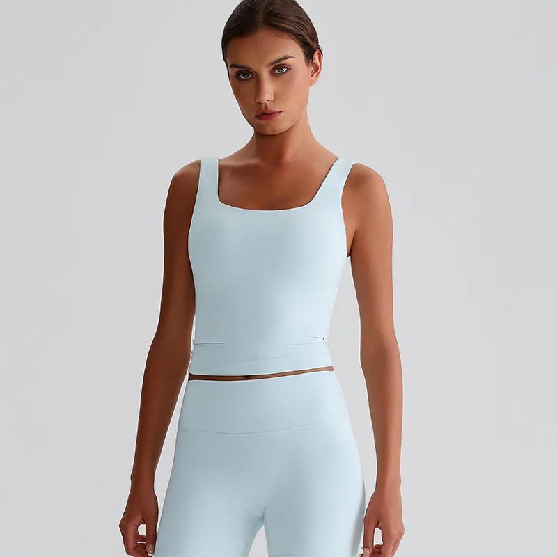 Square Neck Tank Top​​ Padded Sports Bras for Women Custom Fitness Apparel