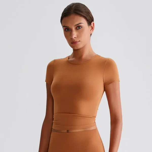 Women Basic Tee Shirts Shorts Sleeve Yoga Top Custom Gym Wear Manufacturers