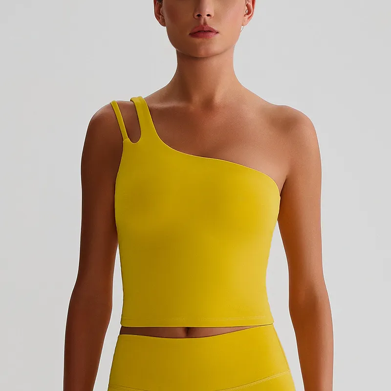 One Shoulder Sports Bra Wholesale Workout Clothes Recycled Fitness Tank Tops​