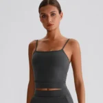 Spaghetti Strap Tank Top with Built in Bra​ Recycled Sportswear Custom Fitness Apparel