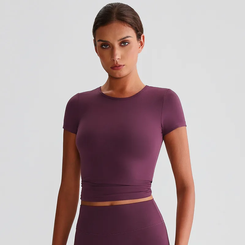 Women Basic Tee Shirts Shorts Sleeve Yoga Top Custom Gym Wear Manufacturers