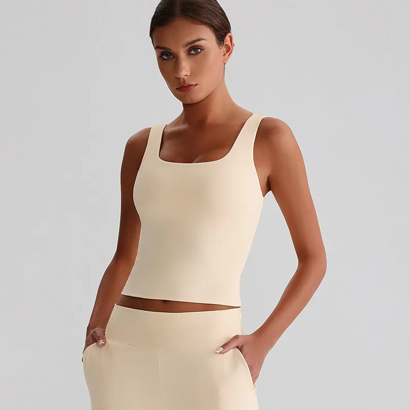Square Neck Tank Top​​ Padded Sports Bras for Women Custom Fitness Apparel