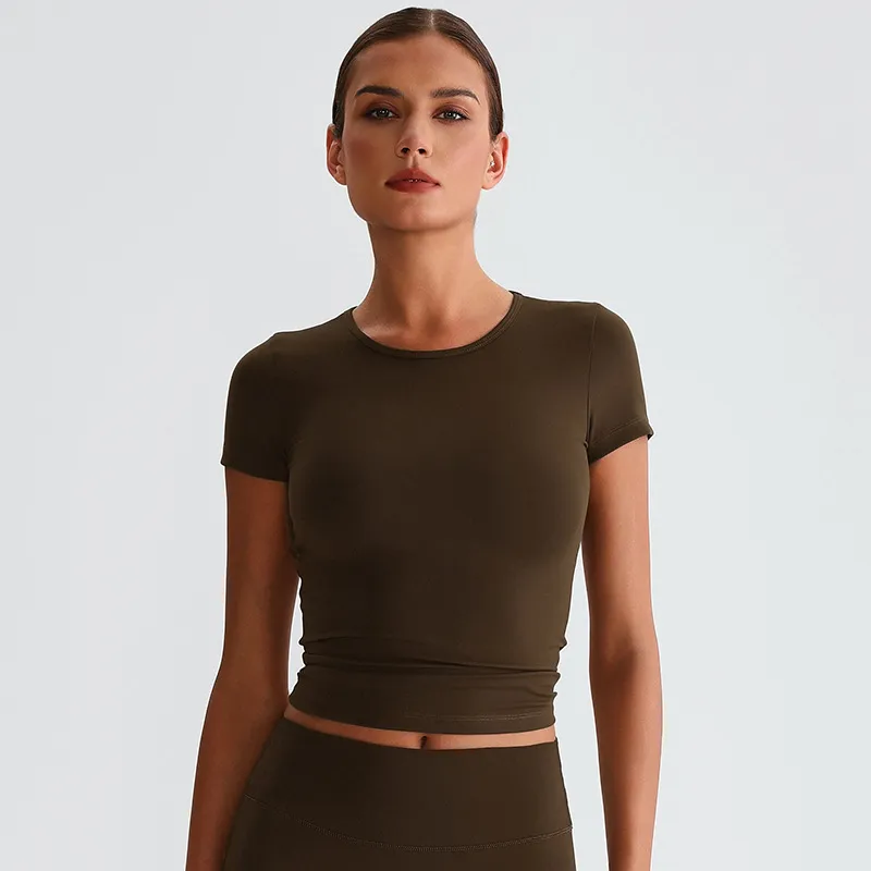 Women Basic Tee Shirts Shorts Sleeve Yoga Top Custom Gym Wear Manufacturers