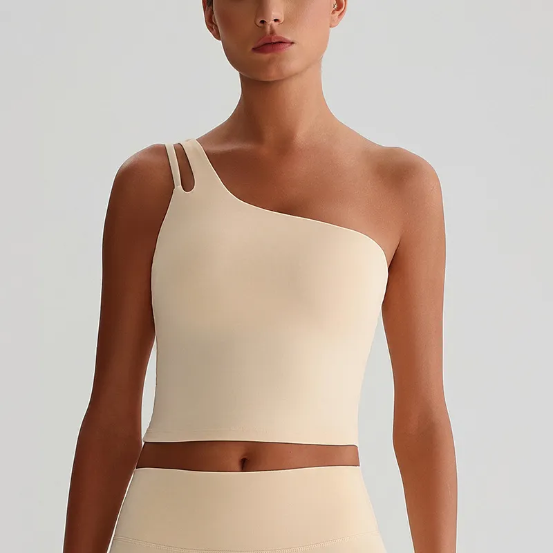 One Shoulder Sports Bra Wholesale Workout Clothes Recycled Fitness Tank Tops​