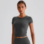 Women Basic Tee Shirts Shorts Sleeve Yoga Top Custom Gym Wear Manufacturers