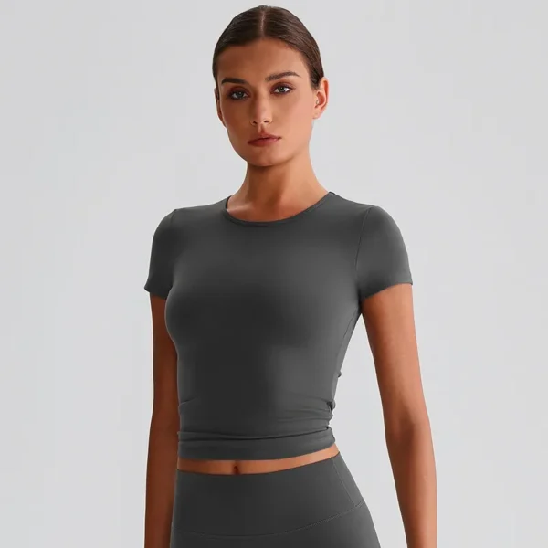 Women Basic Tee Shirts Shorts Sleeve Yoga Top Custom Gym Wear Manufacturers