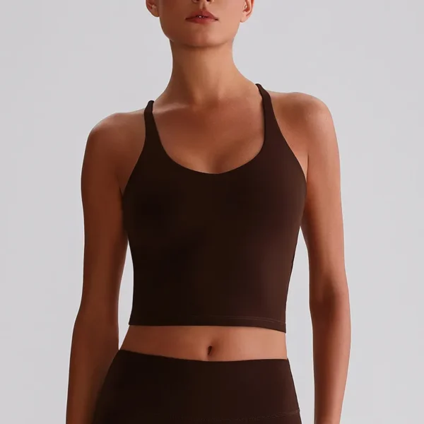 Fitness Tank Tops​ Gym Clothing Manufacturers Recycled Sportswear Cross Back Sports Bra​