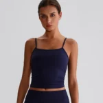 Spaghetti Strap Tank Top with Built in Bra​ Recycled Sportswear Custom Fitness Apparel