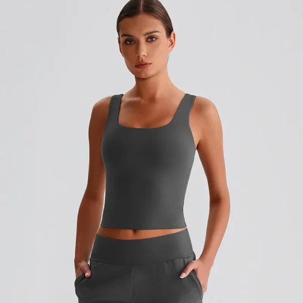 Square Neck Tank Top​​ Padded Sports Bras for Women Custom Fitness Apparel