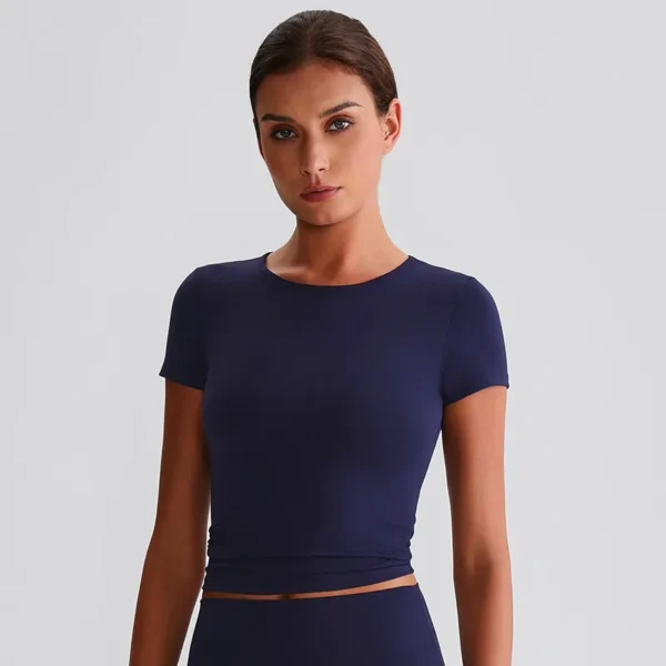 Women Basic Tee Shirts Shorts Sleeve Yoga Top Custom Gym Wear Manufacturers