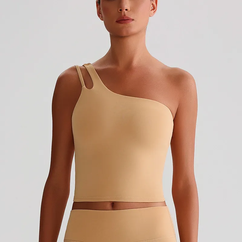 One Shoulder Sports Bra Wholesale Workout Clothes Recycled Fitness Tank Tops​