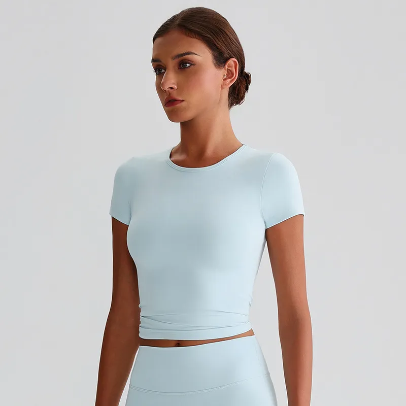 Women Basic Tee Shirts Shorts Sleeve Yoga Top Custom Gym Wear Manufacturers