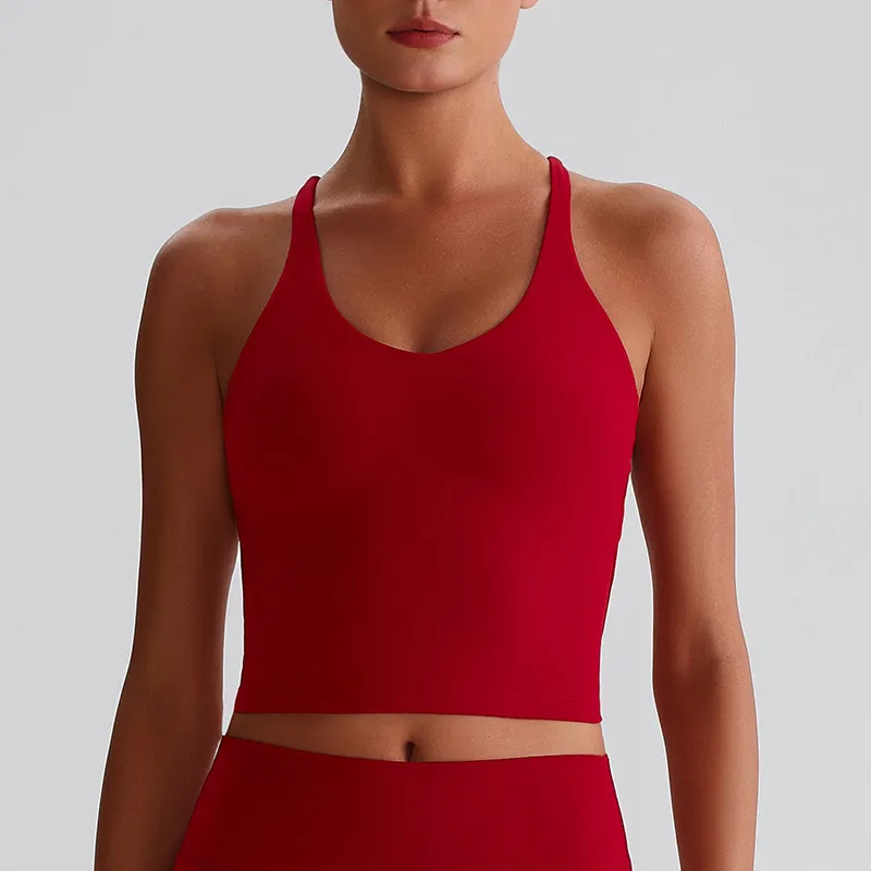 Fitness Tank Tops​ Gym Clothing Manufacturers Recycled Sportswear Cross Back Sports Bra​