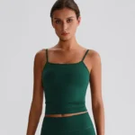 Spaghetti Strap Tank Top with Built in Bra​ Recycled Sportswear Custom Fitness Apparel