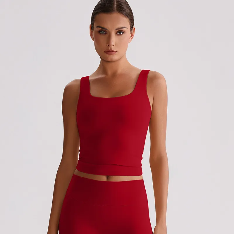 Square Neck Tank Top​​ Padded Sports Bras for Women Custom Fitness Apparel